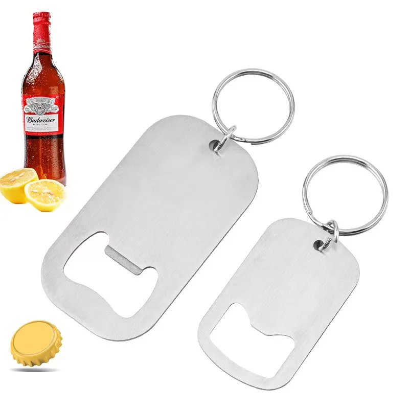 Factory Wholesale Customized Logo Metal Can Opener Key chain Promotion Sublimation Blanks Stainless Steel Keychain Bottle Opener
