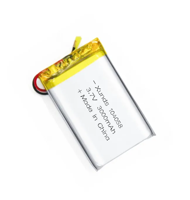 High quality rechargeable high capacity polymer lithium batteries in stock 3000mAh 104058