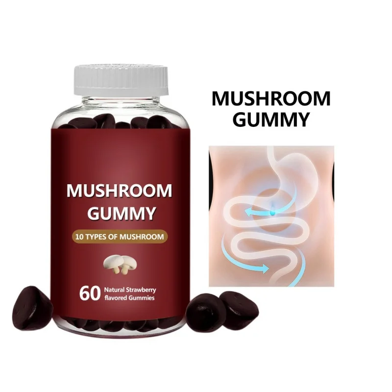 Sugar-Free Mushroom Complex Gummies - Potent 10x Mushroom Supplement with Lions Mane, Chaga, Reishi, Nootropic Focus Gummies