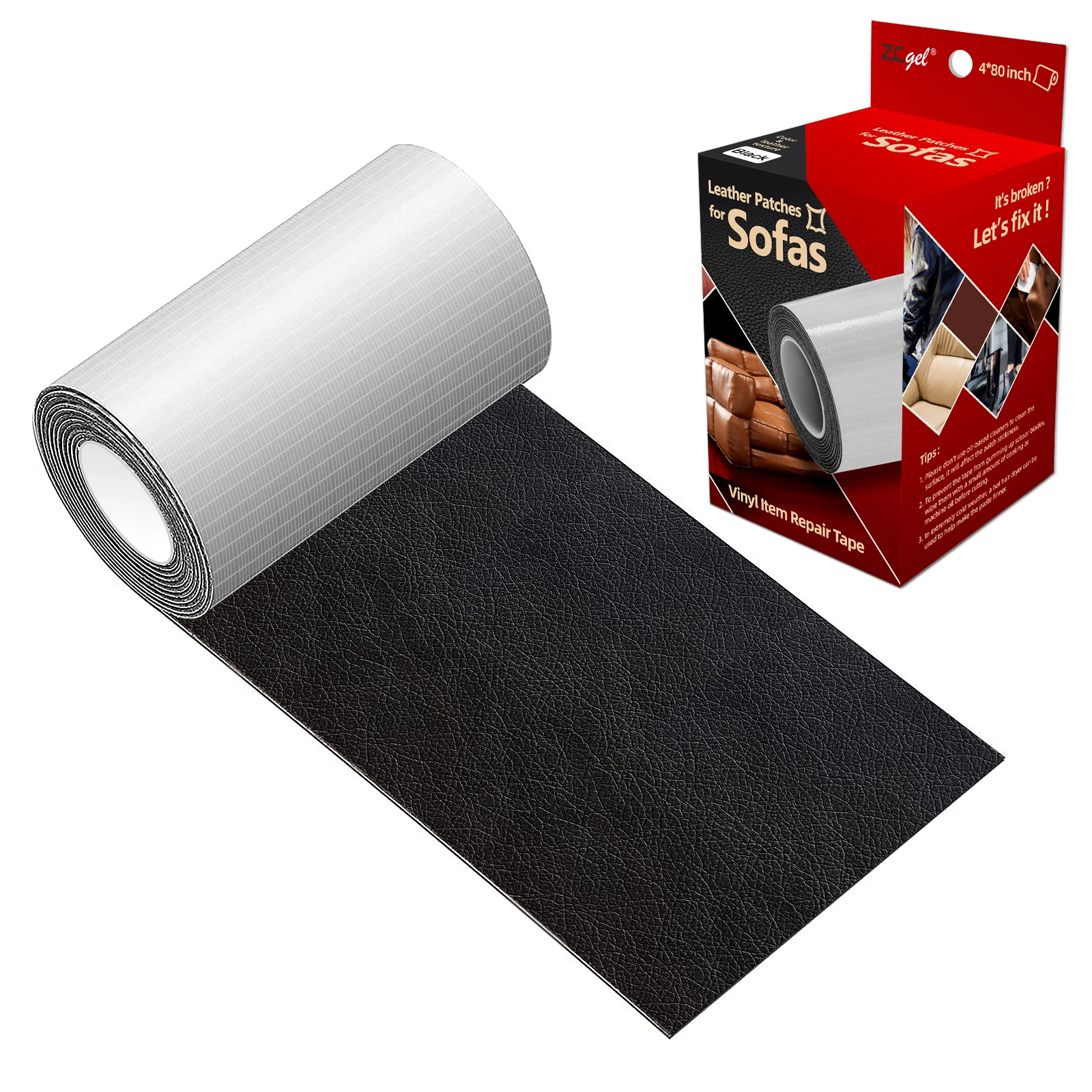 Extra Large Size Self-Adhesive Premium Leather Tape Leather Repair Stickers Repair Patch for Furniture Sofa Couch Car Seat