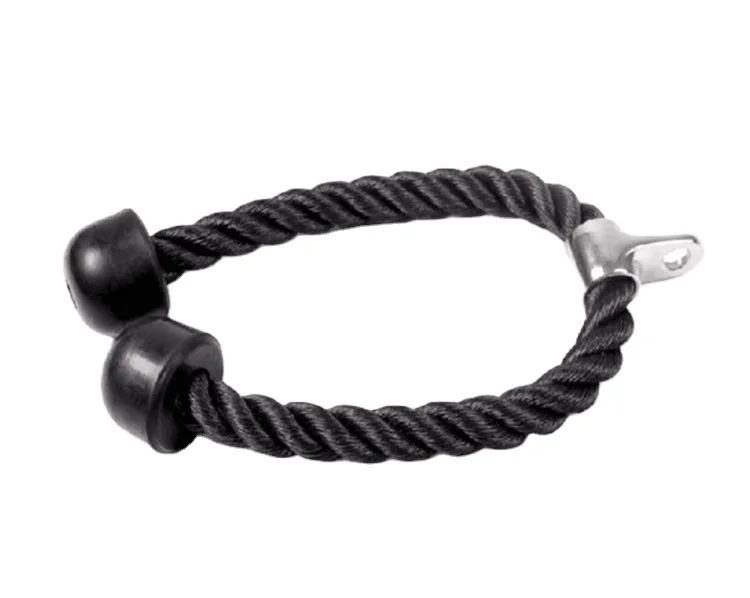 Low MOQ Heavy Duty Pull Down Triceps Gym Rope Solid Rubber Ends Training Accessories Pull Down Handle Bar Tricep Rope