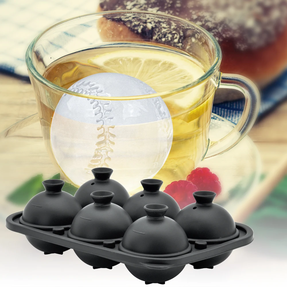 Hot-selling Wholesale Price Food Grade Custom 3D Ice Cube Model Tray For Whiskey Silicone Ice Round Ball Mold Tray