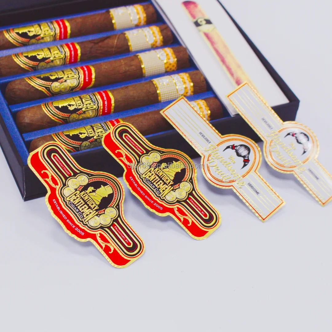 Good Quality Eco-friendly Waterproof Personalized Cigar Label Printing Band Labels