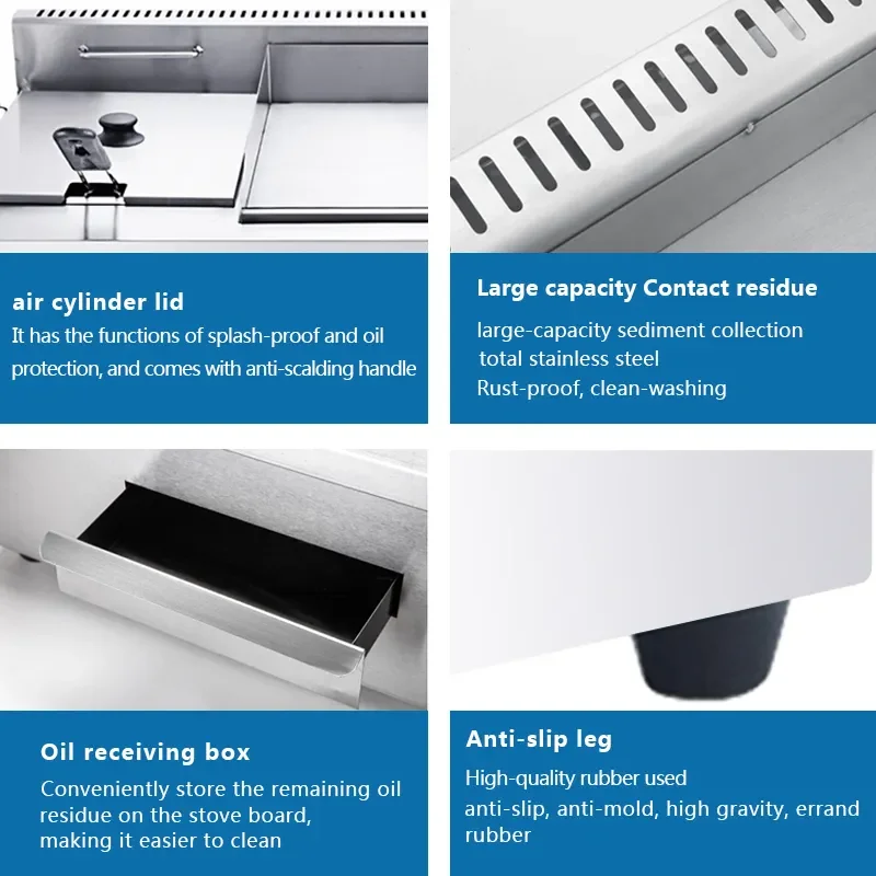 Commercial electric steamer teppanyaki ground stall baking cold noodle machine Fryer all-in-one teppanyaki squid fried rice