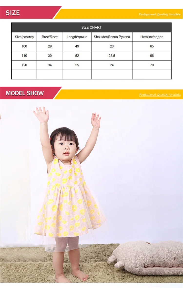Cotton  Girls Clothes Dresses Summer 1-4 Years Manufacturer Lace for Kids Sleeveless Dress with Printed patterns