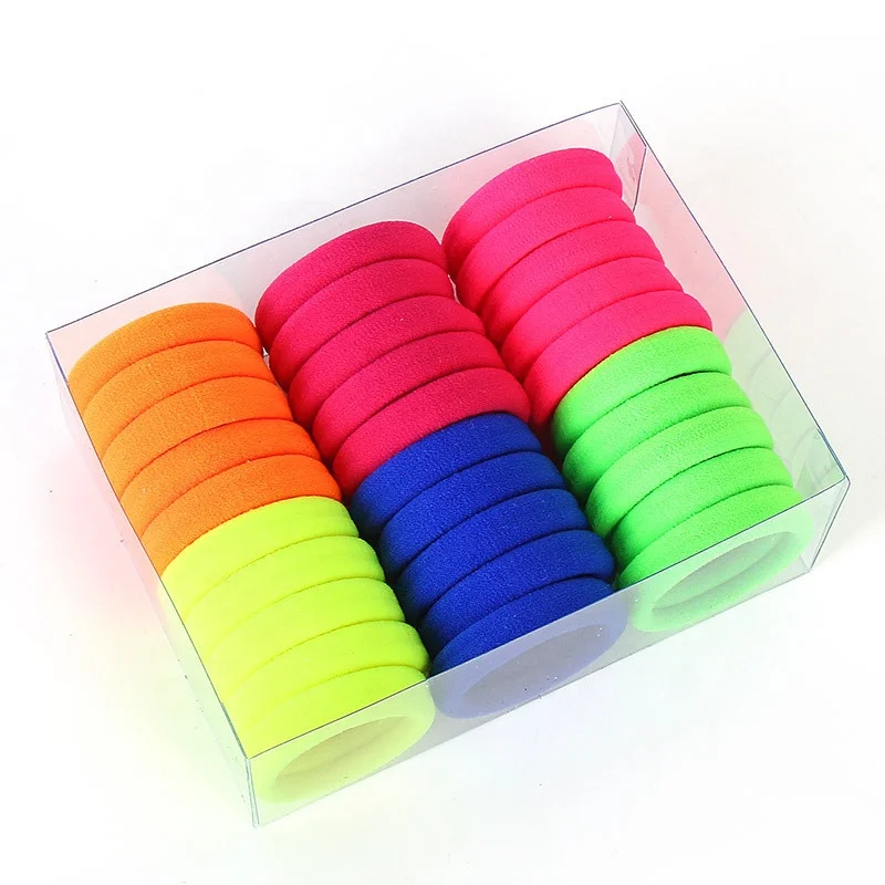 
Manufacturers hot sale boxed high elastic no seam hair loop rubber band tied hair ornaments candy color gifts wholesale 