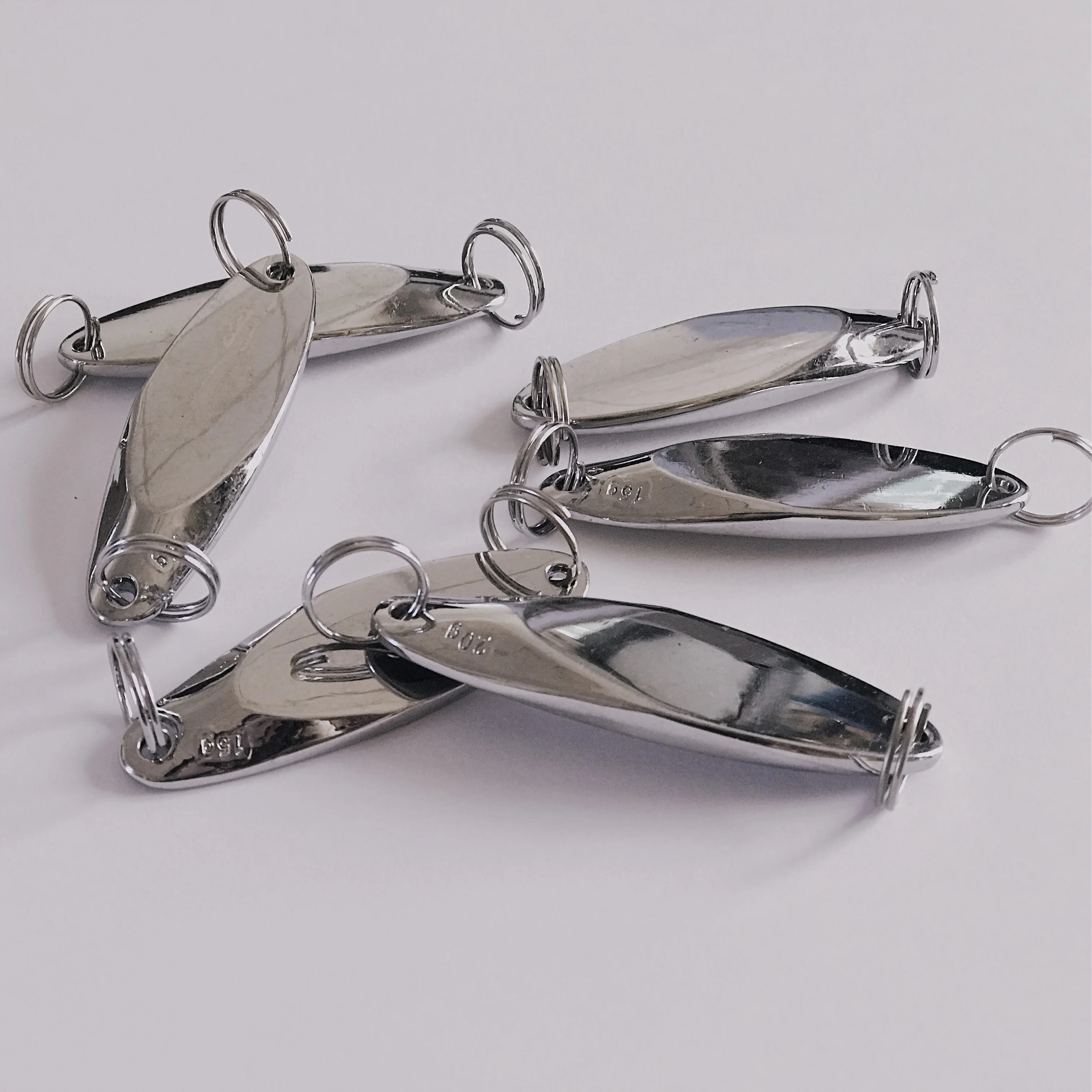 10G Plating  spoon shaped die casting zinc alloy fishing lures