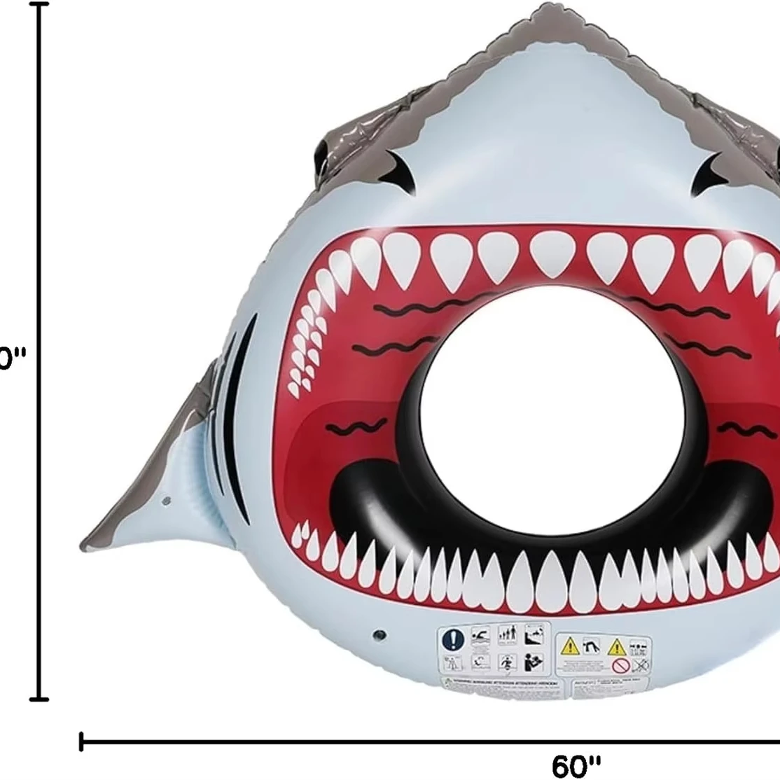 Giant Inflatable Shark Pool Float Unisex Suntan Tube with Fast Valves Summer Beach Swimming Plastic Product