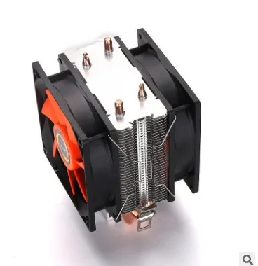 Flame Battleship Dual-fan CPU cooling fan Dual copper pipes for strong heat dissipation Multi-platform computer host radiator