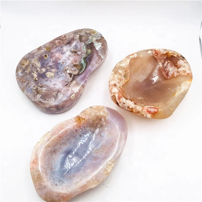 new product natural crystal bowl polished quartz cherry blossom agate quartz ashtray