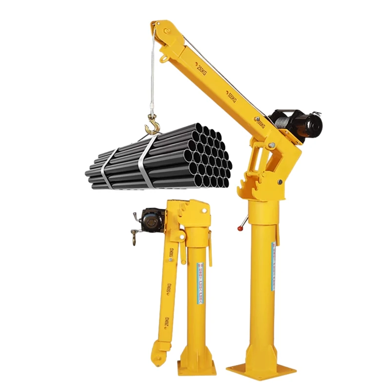1Ton Lifting Weight Capacity Portable Small Jib Lift Mini Crane 360 Degree rotate Pickup Truck Mounted Crane