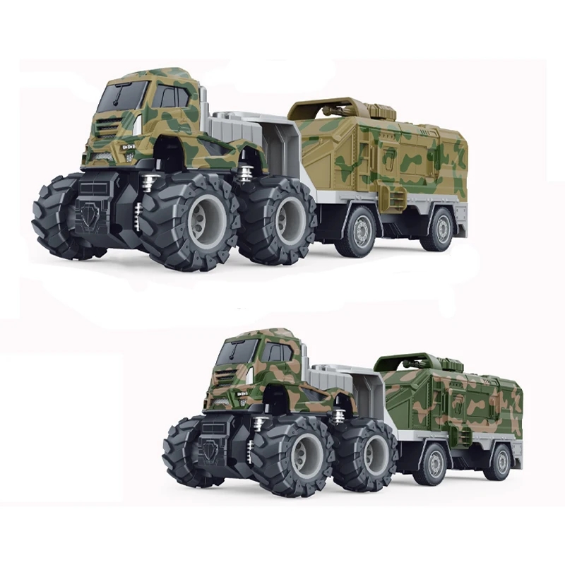 QS Wholesale Kids Alloy Diecast Military Model Car Toys 2 Style Packing 1:43 Scale Metal Friction Simulation Vehicle Toys