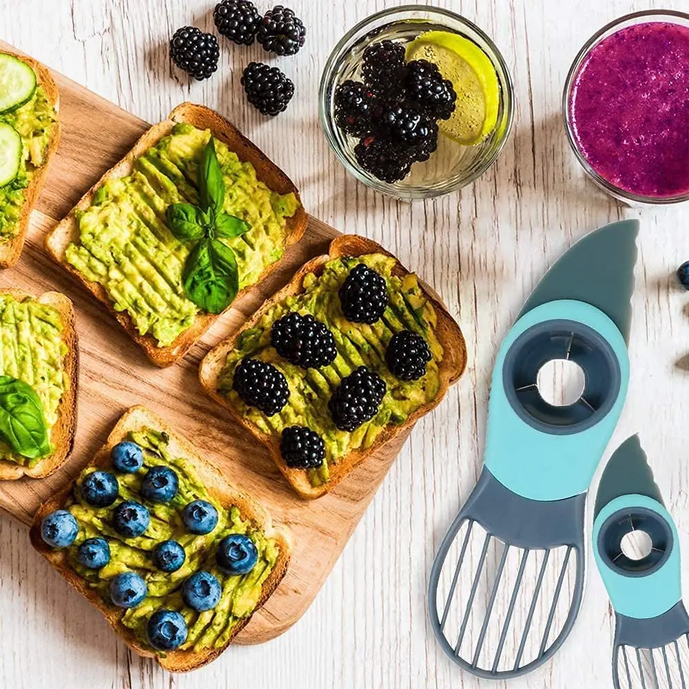 New Arrivals 3 in 1 Multifunction Kitchen Gadgets peeler and pitter Avocado Cutter Tool Avocado Slicer with detachable handle