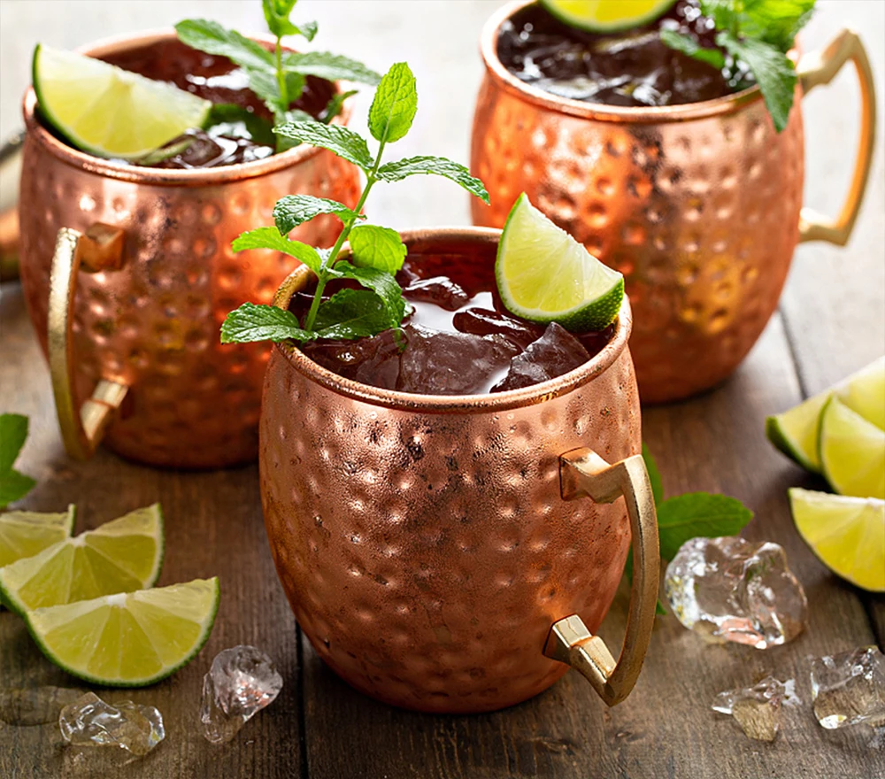 Пользовательские 500 мл 550 медные кружки Moscow Mule с плетеной ручкой персонализированные Mug