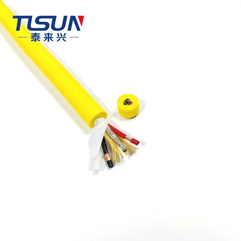 4Core Twisted Yellow ROV Cable Zero Floating Cable For ROV