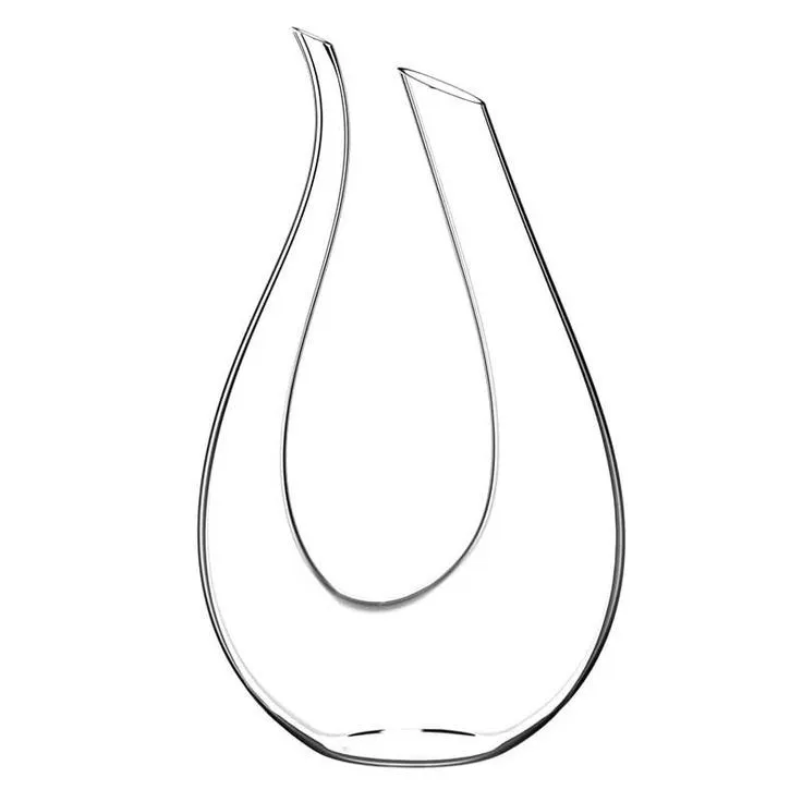 custom bottle glass decanter Hand made U shaped crystal clear glass wine carafe decanter for home bar