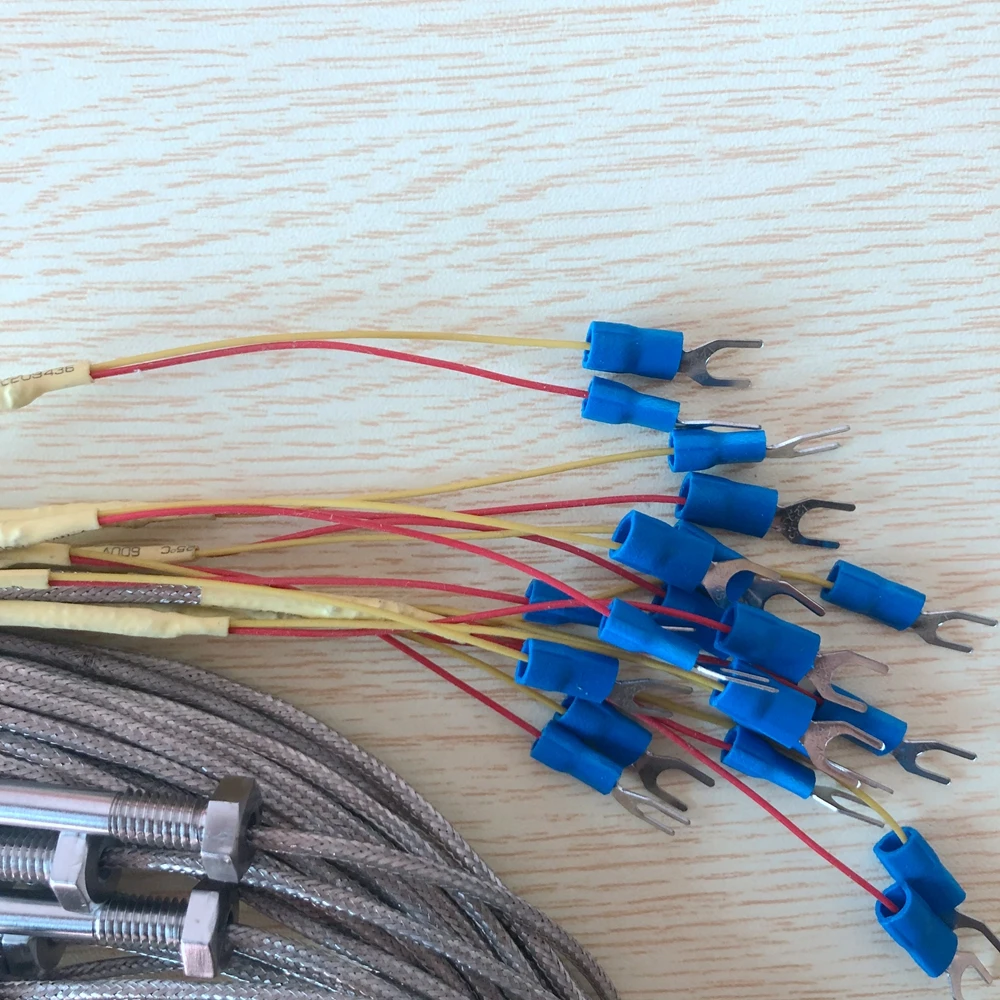 M6 screw temperature sensor pt100 probe with metal-shiled cable