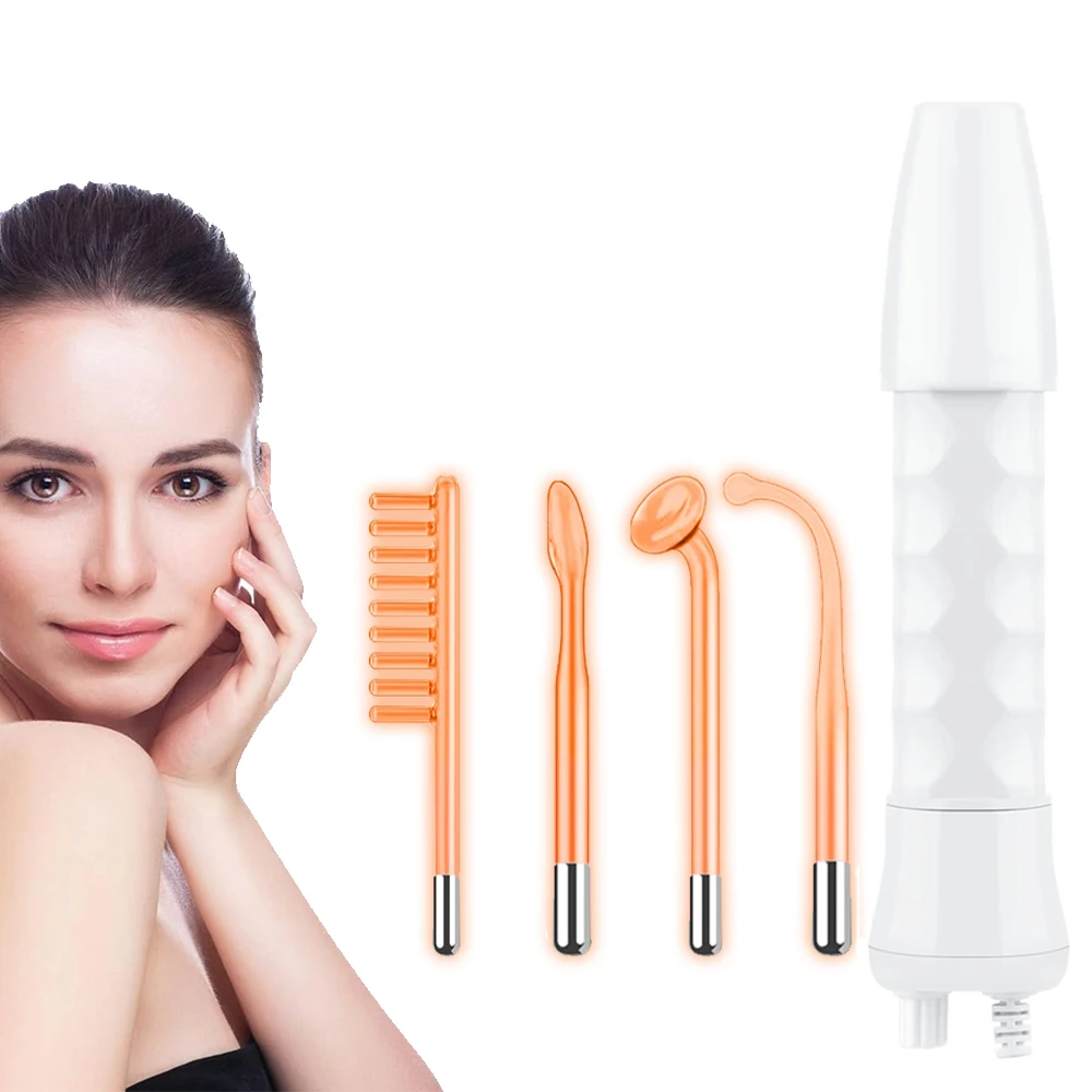 Portable handheld facial beauty device with 4 different tubes, facial beauty care tool, suitable for household use