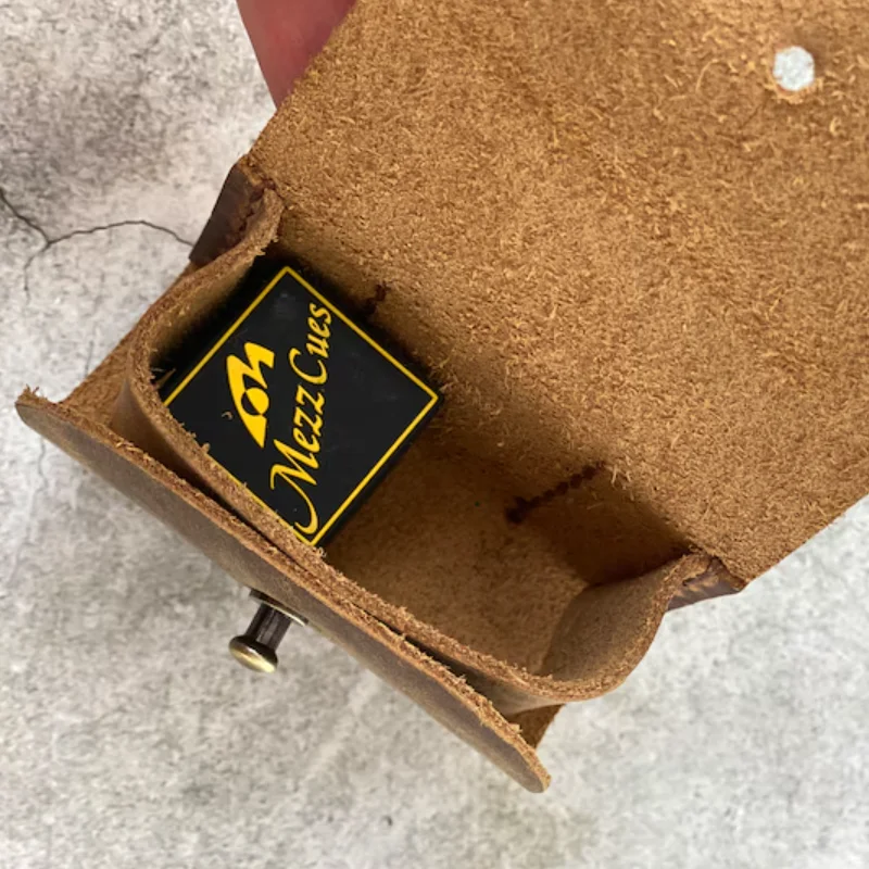 Personalized  Leather Case for Billiards Chalk and Pool Tip Lip Snap Soft Leather Chalk Holder Chalk Case With  Metal Belt Pouch