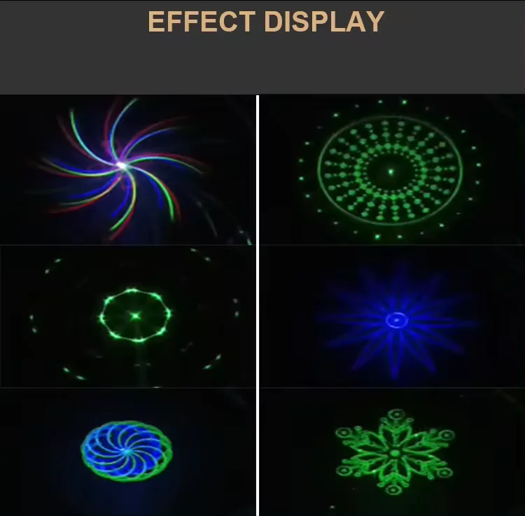 Hongrui  Sound Activated 120 Patterns RGB Projector Stage Lasers Lights DJ Disco Lights full color