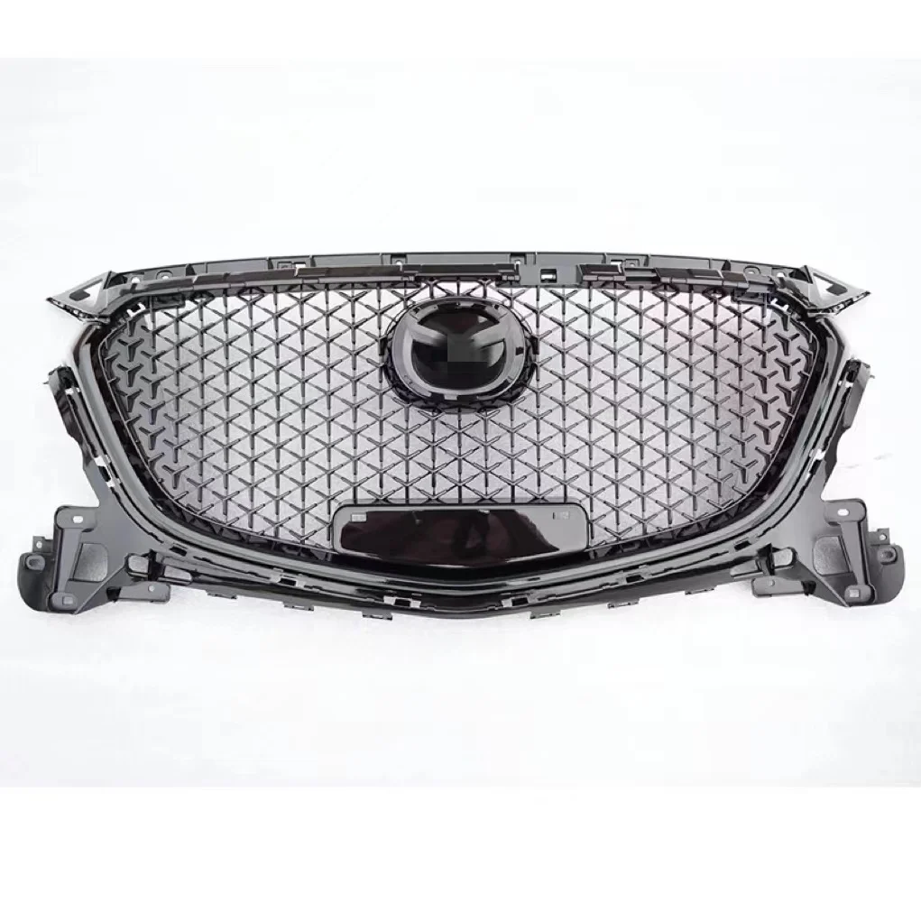 Auto Car Front Bumper Grills cover  fit for Mazda 3 Axela parts 2017-2019 gloss black honeycomb  ABS