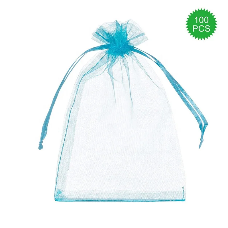 Wholesale Mesh  Candy Bags Large Pink Gift Bag Drawstring Organza Pouches Custom Organza Bag