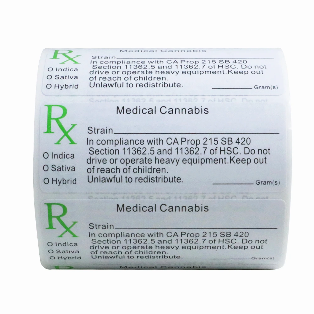 Hybsk Generic Medical Strain Labels - State Compliant Medical , Pot Labels Sticky Icky Identifier