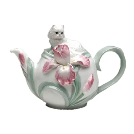 middle and high end glaze porcelain colorful coffee tea pot popular china clay handmade antique ceramic crafts teapot