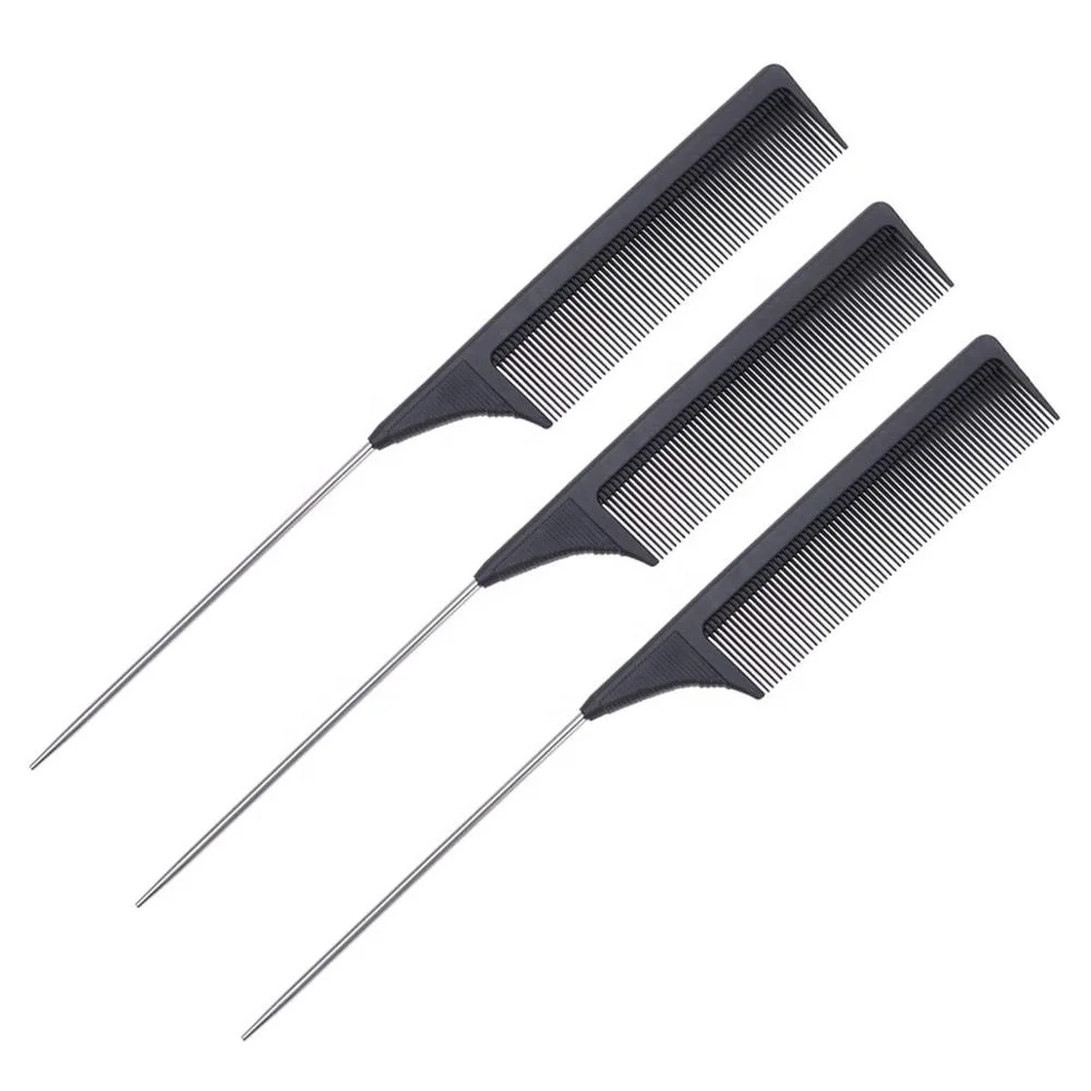 Частная марка углеродный антистатический металлический хвост расческа для парикмахерских