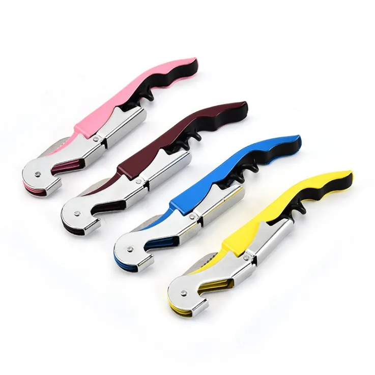 Wholesale Multifunctional Wine Bottle Opener Customized Logo Printing Promotional Stainless Steel Waiters Corkscrew
