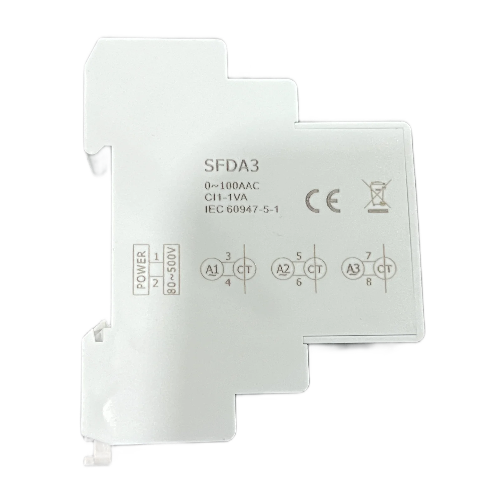 AC Din Rail 3 Phase Ampere Meter LED Digital Display Ac 0-100A Mini Modular Ampere Indicator