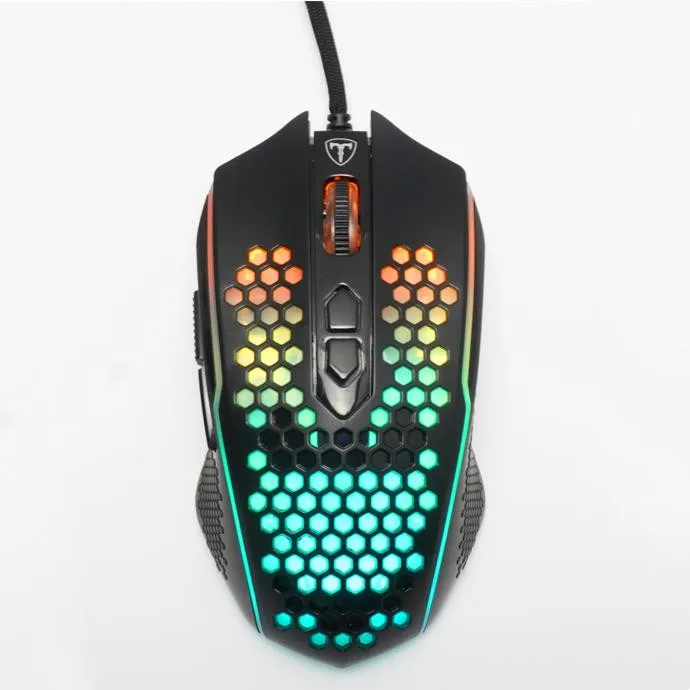 USB gaming mouse computer PC Laptop ergonomic LED  glowing  Honeycomb  wired gaming mouse