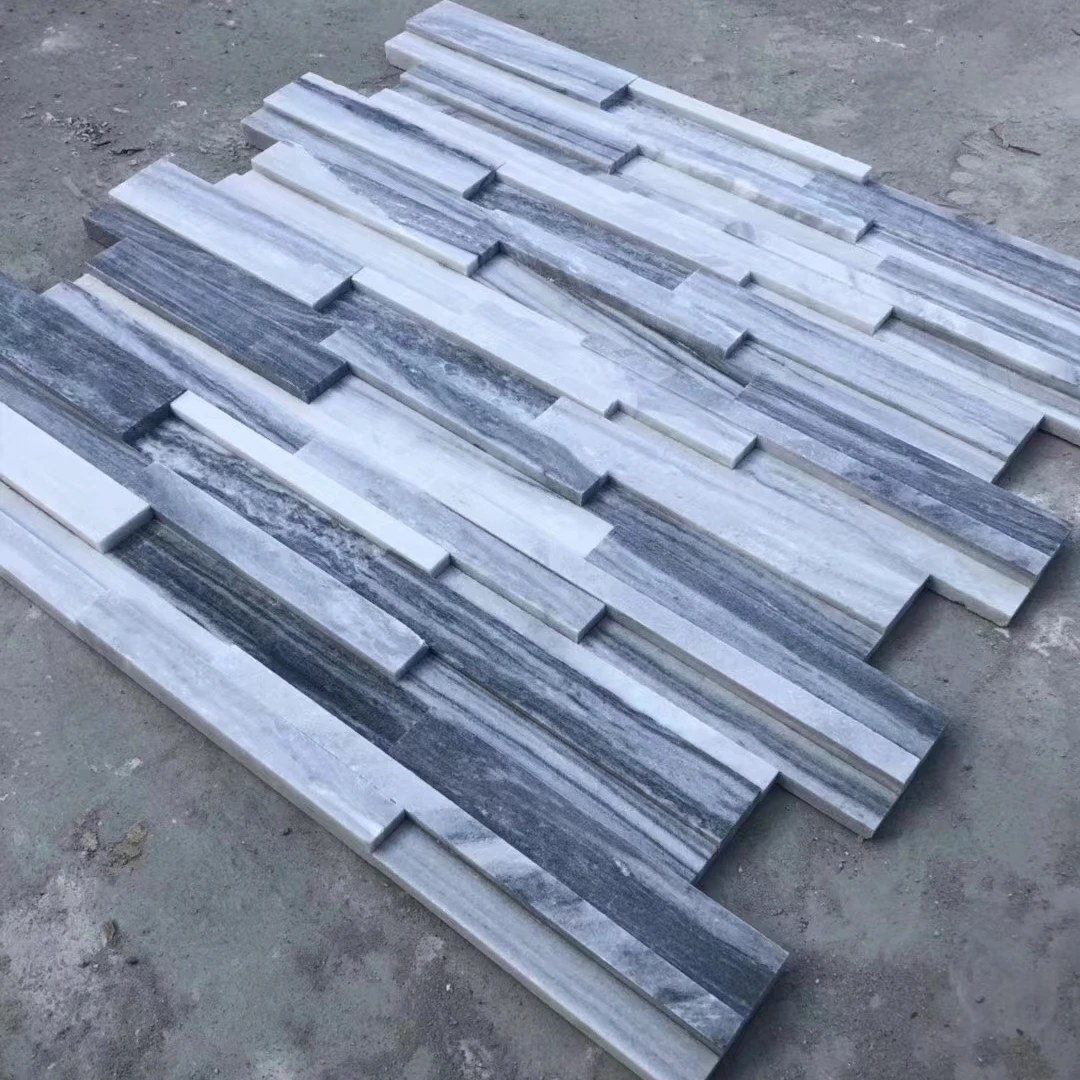 Natural colorful building cultured stone exterior background wall panel decoration gery white Mosaic Slate Veneer