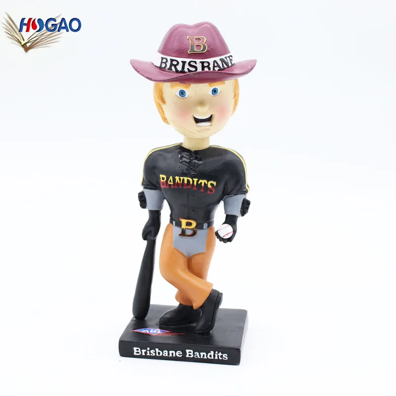 Polyresin Lifelike Figure Fashion Cut Bobble Head Dolls Classic Resin Basketball Baseball Bobblehead