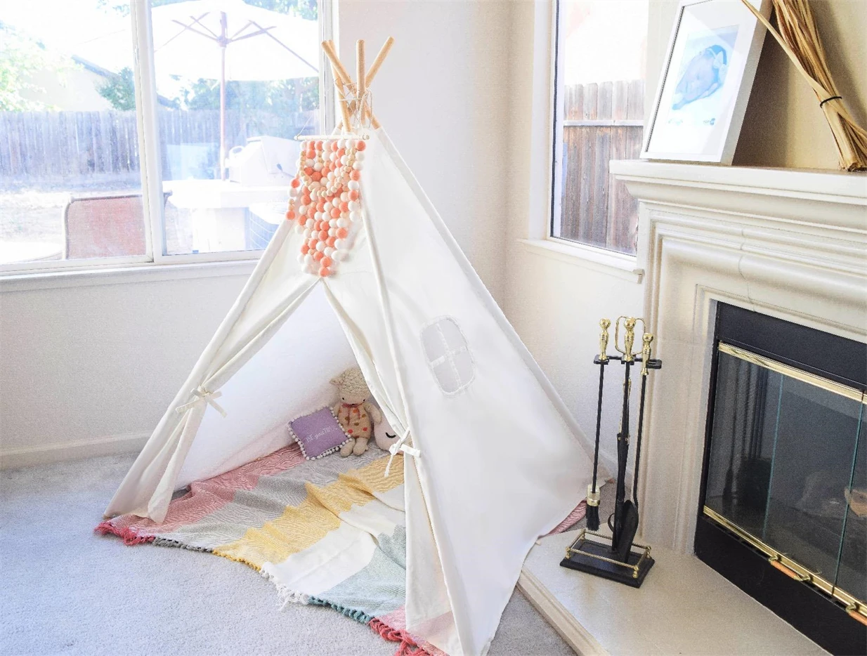 YIRABBIT Wholesale Large Children Indoor Outdoor Canvas Play Teepee Tent Toys for Kids Girls Playhouse Kids Teepee Tent