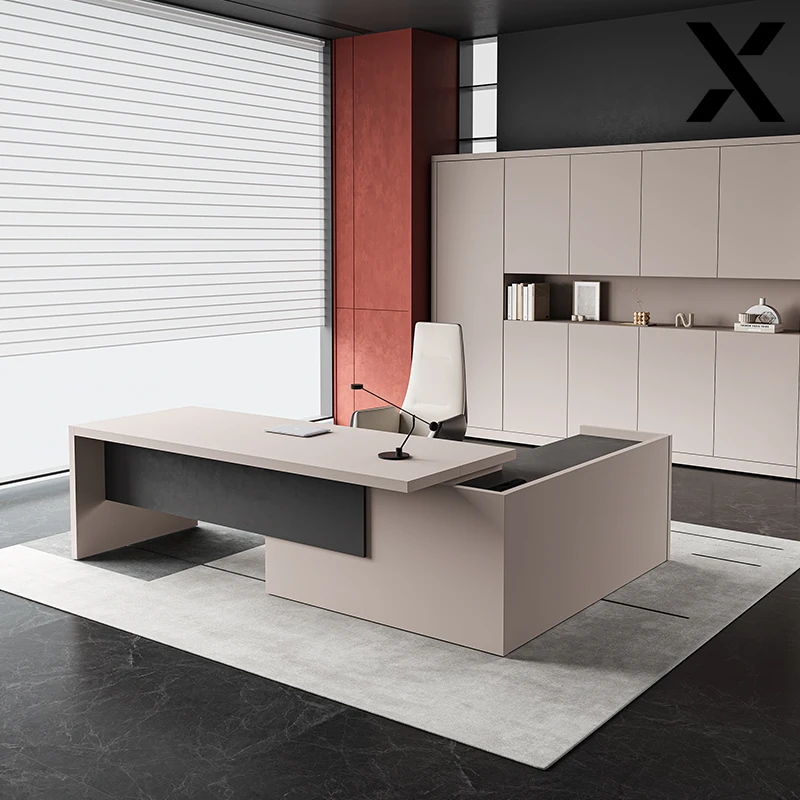 HECHI Large Capacity Two-Sided Cabinet Office Furniture Table Multifunction Cable Box Boss Work Office Table