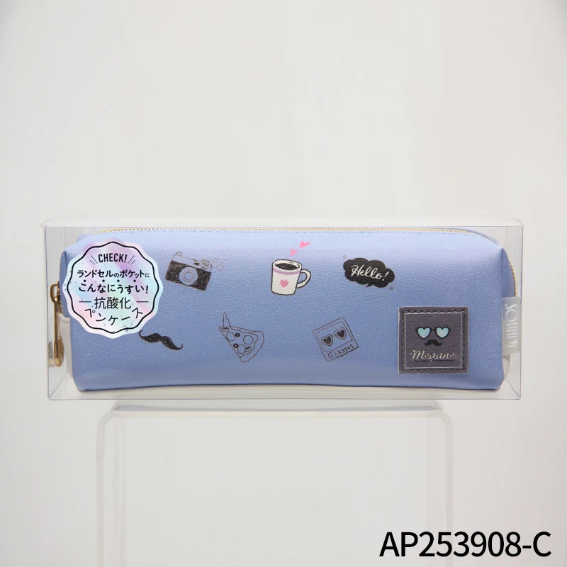 Cute School Pencil Case for Children Leather Zipper Kawai Pencil Box Bags OEM Wholesale Custom Cartoon for Kid Stationery