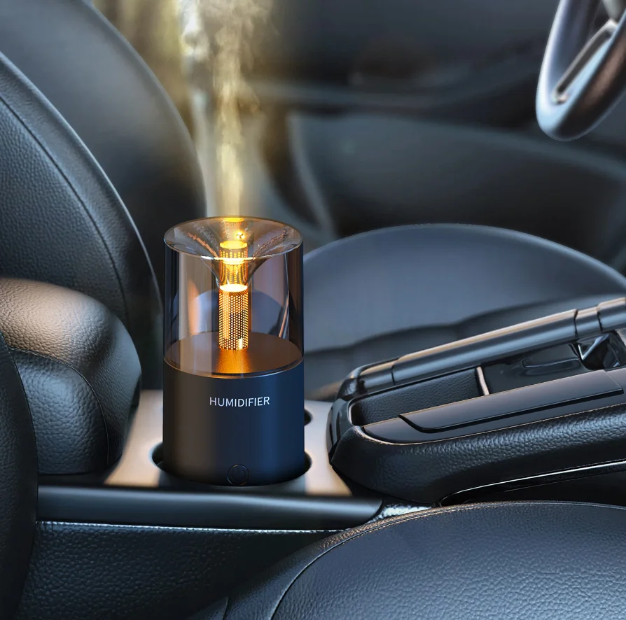 2024 top selling luxury car diffuser innovation gift candlelight design essential oil scent aroma diffuser mini 5v humidifier