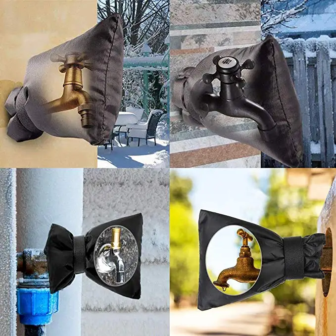 Winter Waterproof Outdoor Freeze Protection Sock Outside Garden Faucet Black Reusable Tap Protector Faucet Cover