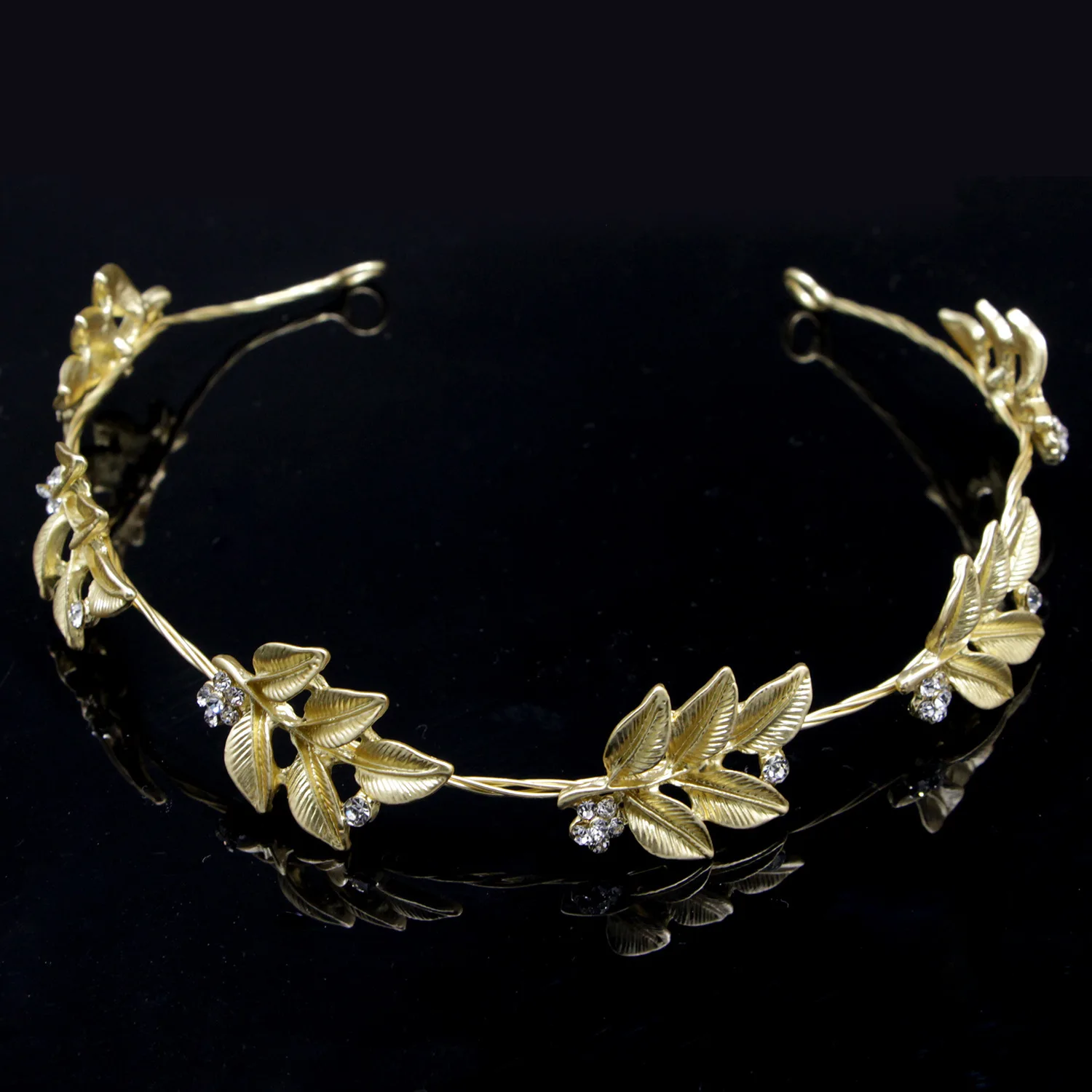 MH060A Fashion Bridal Gold Leaves Headband Women Pearls Headband Bridal Hair Accessories