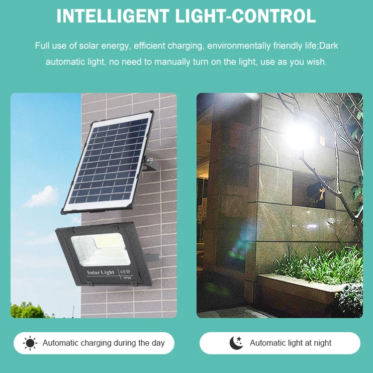 
Hot Sale Outdoor Ip66 Waterproof Intelligent Remote Control 45 80 150 300 W LED Solar Powered Flood Light 