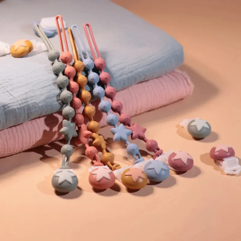 Customized Color Food Grade Silicone Baby Pacifier Wholesale Pacifier Clip Chain High-quality Baby Silicone Teether Chain