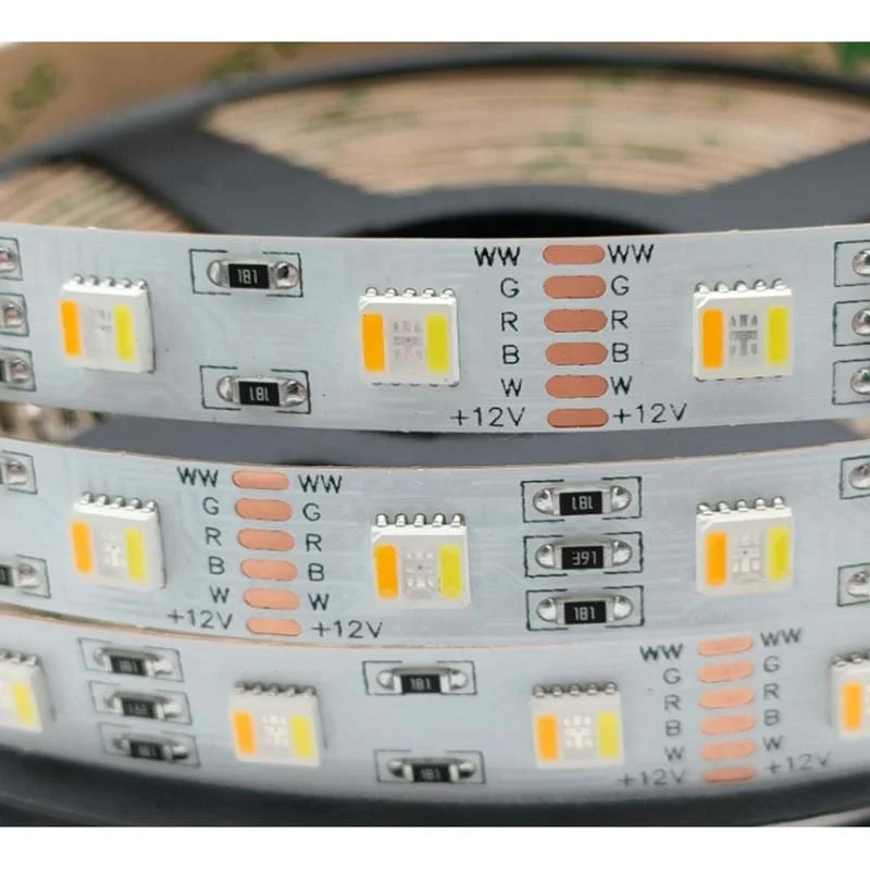Benory 24V 5050 RGBCCT 5 in 1 LED Light 5m 96 Leds/m IP20 65 67 6pin RGBW RGBCW RGBWW RGB WW CW 3000K to 6500K LED Strip Lights