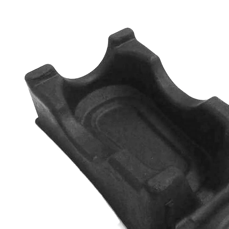 cosmetic Paper pulp products dry press mould molded pulp tray moulding pulp packaging black molded fiber tray