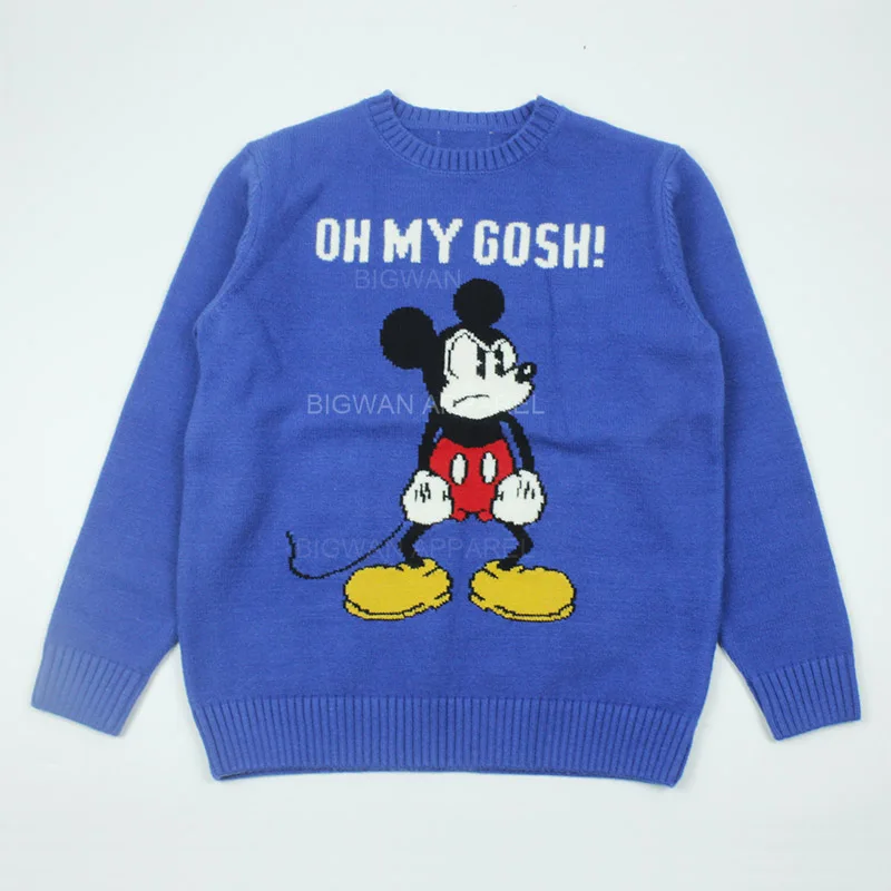 Custom LOGO OEM Children sweater intarsia knit kids pullovers knitwear crewneck knitted winter cotton designer girl sweater