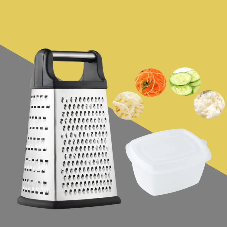 Multi-functional Stainless Steel 4 Sided Food Vegetable Grater Cheese Box Grater