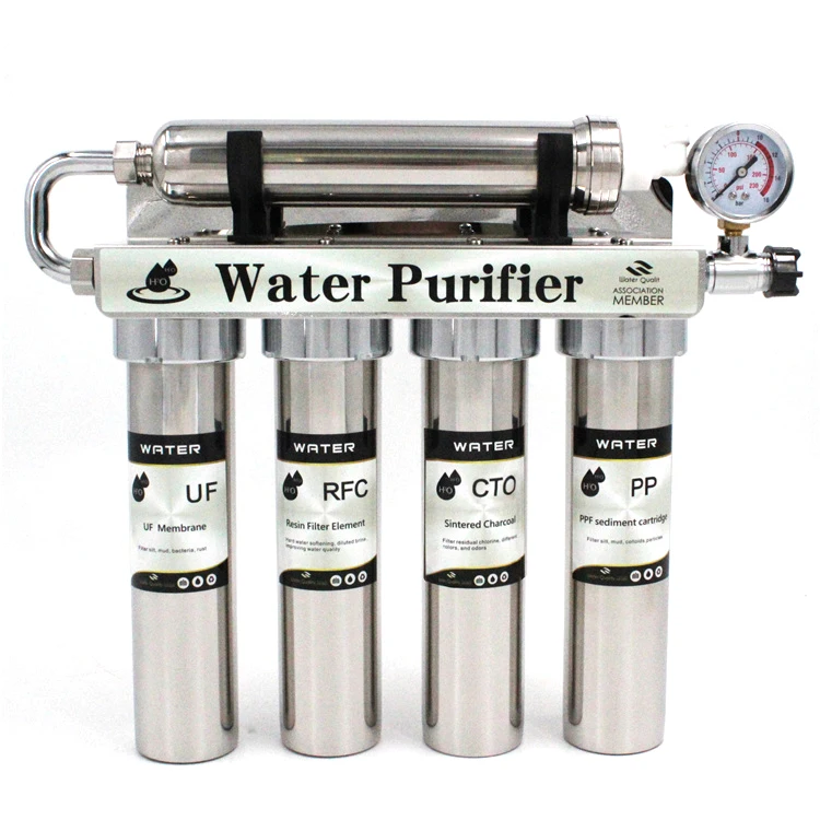 Stainless Steel Under Sink Uf  Ultrafiltration Membrane Carteridge Master Water Filter Purifier System For Home House