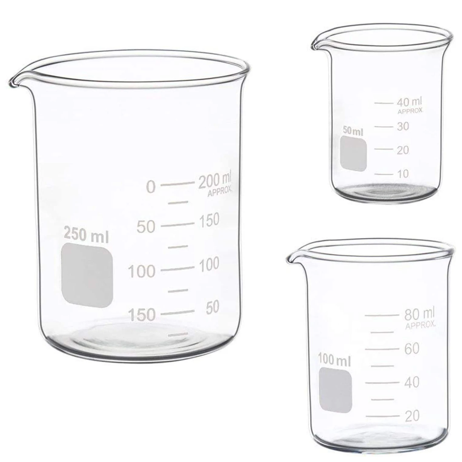 High Temperature Resistant Boro 3.3 Glass Low Form 100ml Pyrex Beaker
