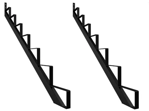 Garden  Exterior Stair Hardware Parts 4-Step Steel Stringer Stair Riser For Wooden Stair