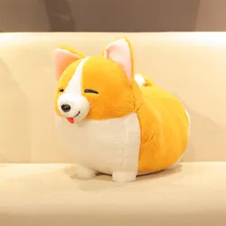 Creative Standing Smiling Corgi Doll Plush Toy Cute Tongue Naughty Dog Doll